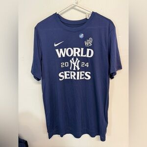 New Nike 2024 World Series Men's New York Yankees Shirt size M Navy. NWT Dri Fit